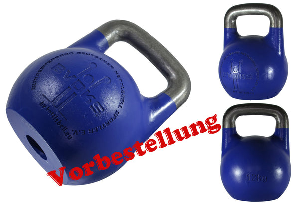 Vorbestellung: BVDKS Wettkampf Kettlebell 8-48kg (35mm Griff), pulverbeschichtet (V2)