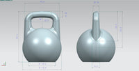 BVDKS Wettkampf Kettlebell 8-48kg (35mm Griff), pulverbeschichtet V2.1